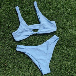 Zaful Knot Blue Cheeky Bikini